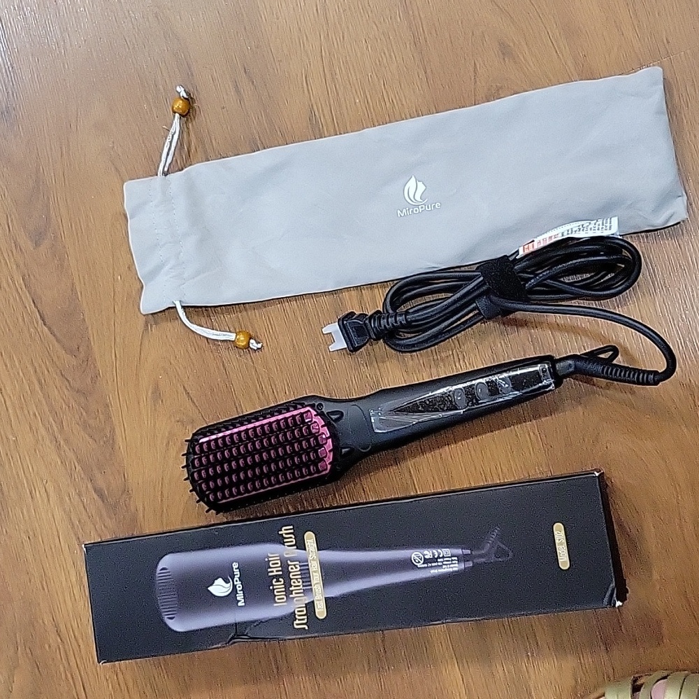 Miropure S102 enhanced ceramic hair straightener brush Ionic anti-scald New…